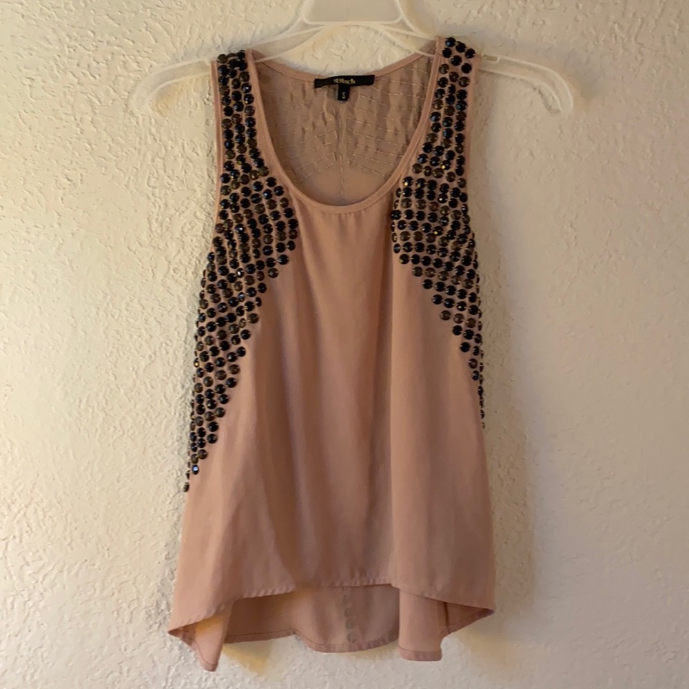 Black and bronze Studded tan top size small